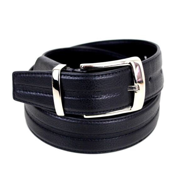 CLASSIC STYLE BLACK GENUINE LEATHER 1 3/8"Wd CASUAL DRESS MEN'S BELT Sz 38 (T13 - Picture 7 of 13